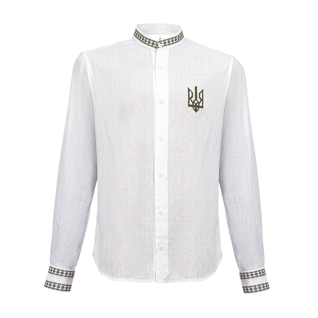 Shirt with embroidery, White