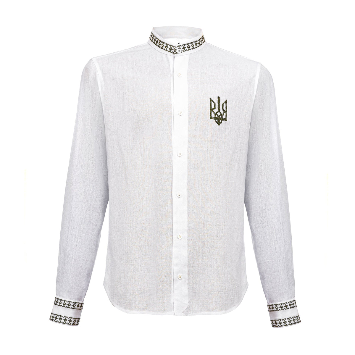 Shirt with embroidery, White