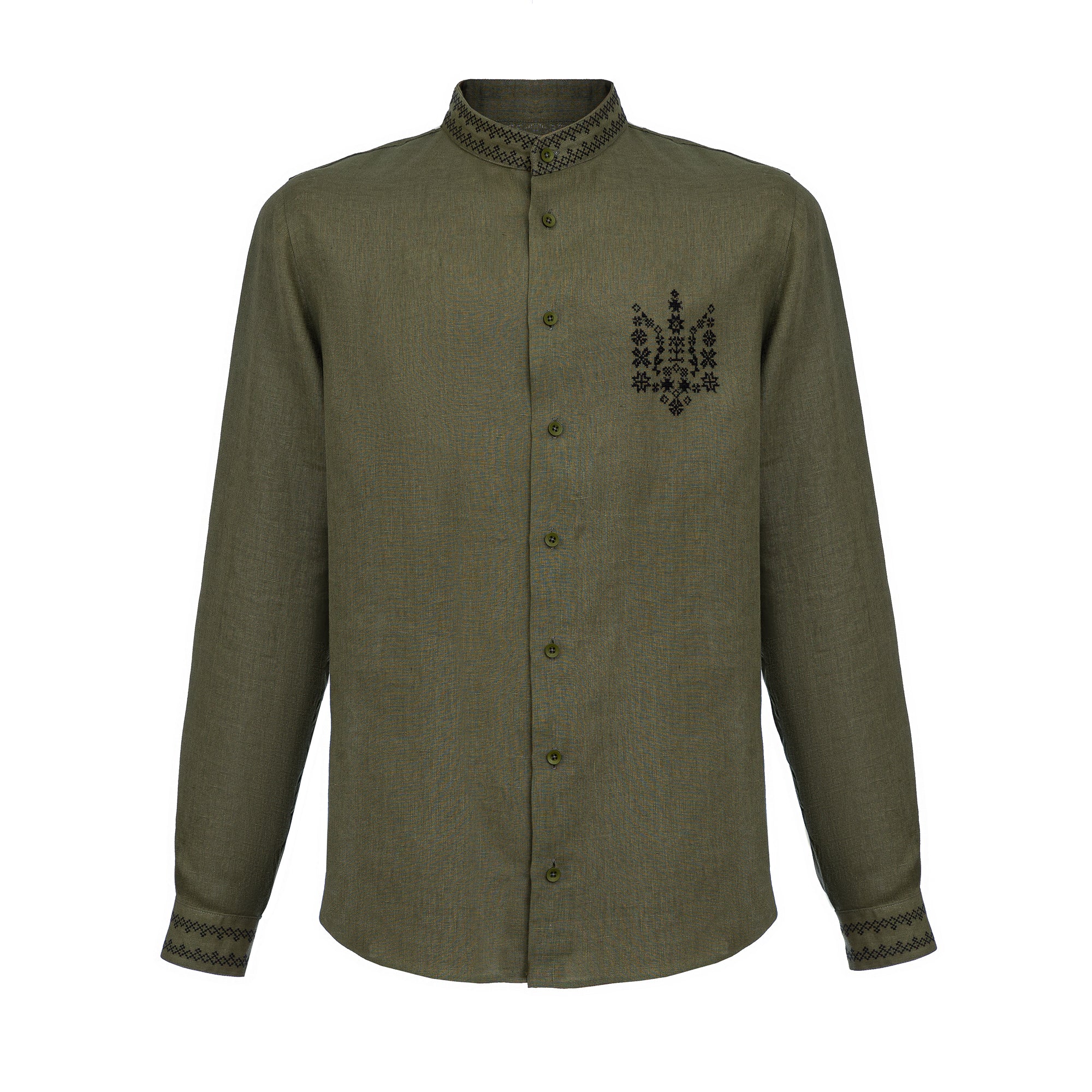 Men's shirt with embroidery "Ukrainian trident"