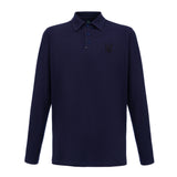 Long-Sleeve Polo Shirt with embroidery "Ukrainian Trident"
