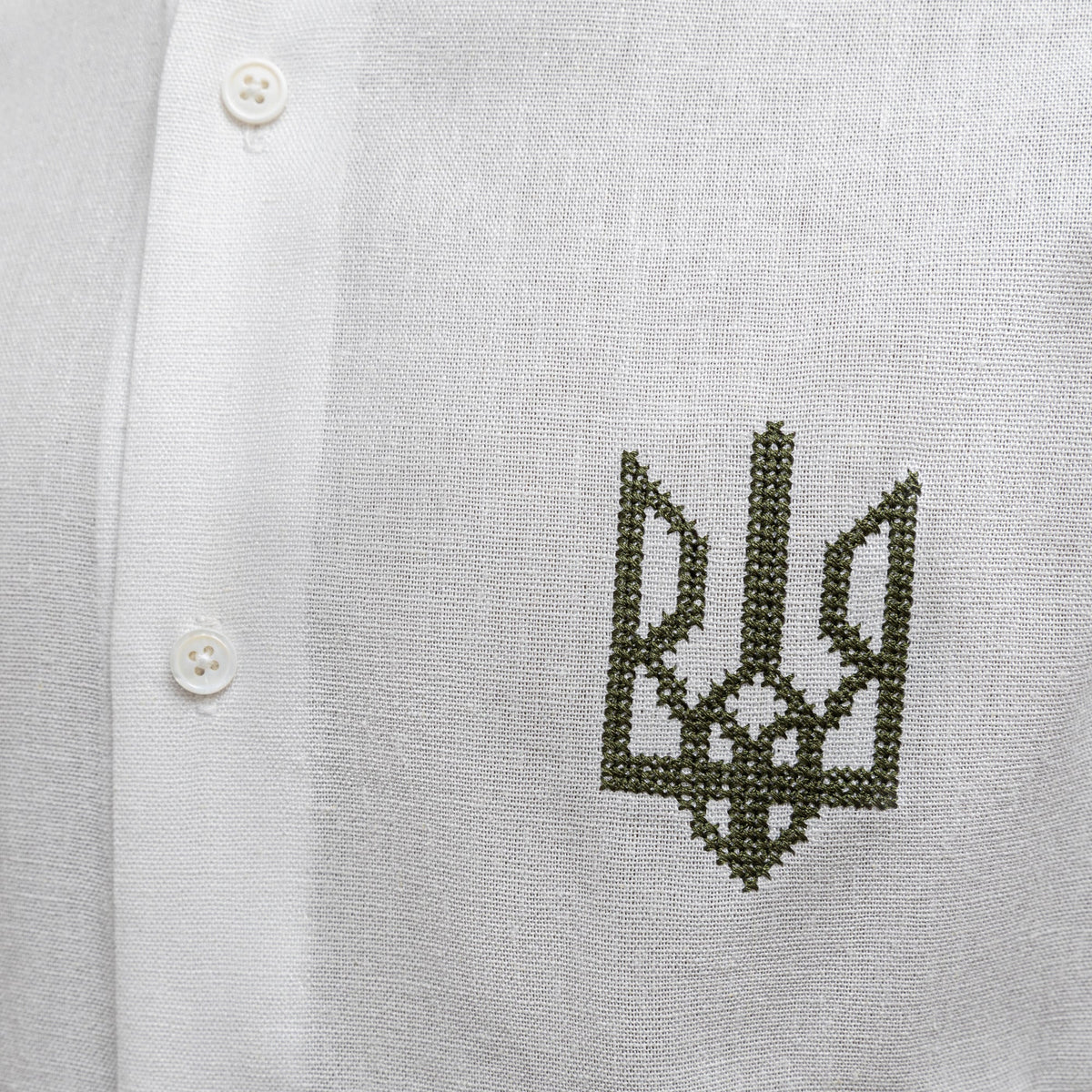 Shirt with embroidery, White — detail
