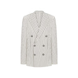 Linen double-breasted blazer