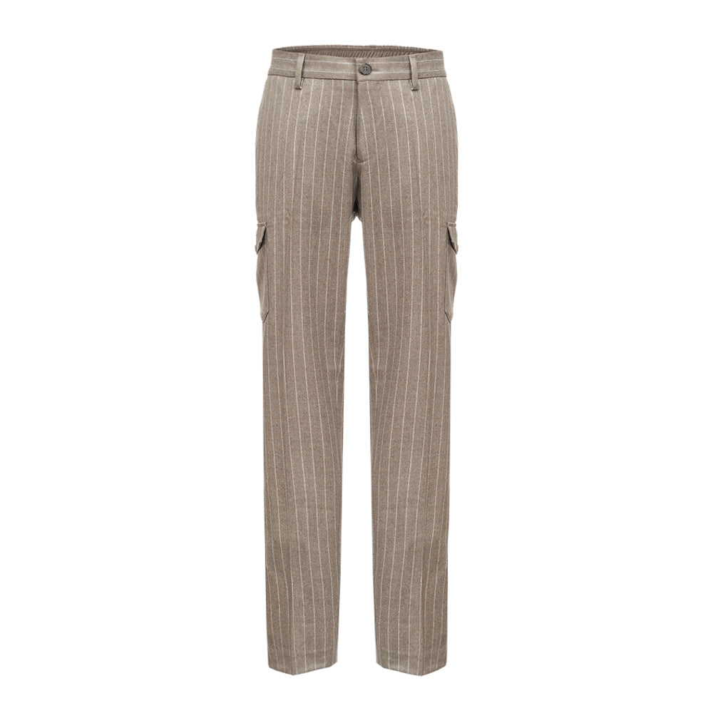 Pinstripe Wool Cargo Trouser