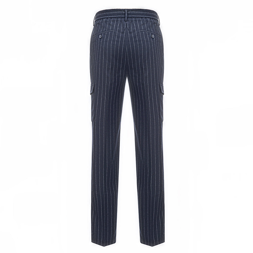 Pinstripe Wool Cargo Trouser