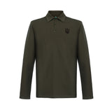 Long-Sleeve Polo Shirt with embroidery "Ukrainian Trident"