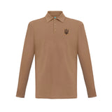 Long-Sleeve Polo Shirt with embroidery "Ukrainian Trident"