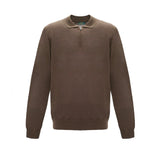 Knitted long-sleeve polo