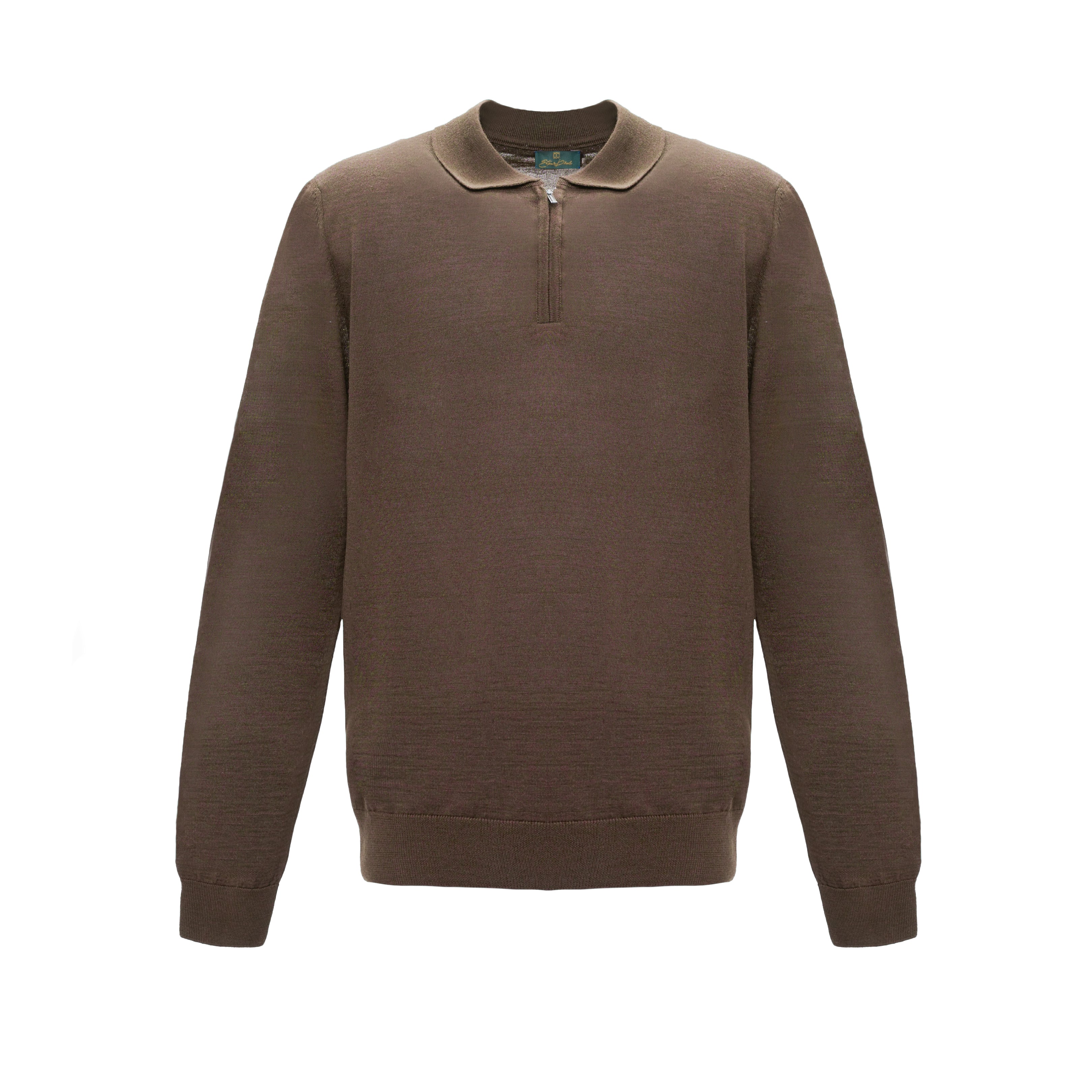 Knitted long-sleeve polo