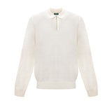 Knitted long-sleeve polo