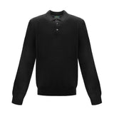 Knitted long-sleeve polo