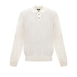 Knitted long-sleeve polo