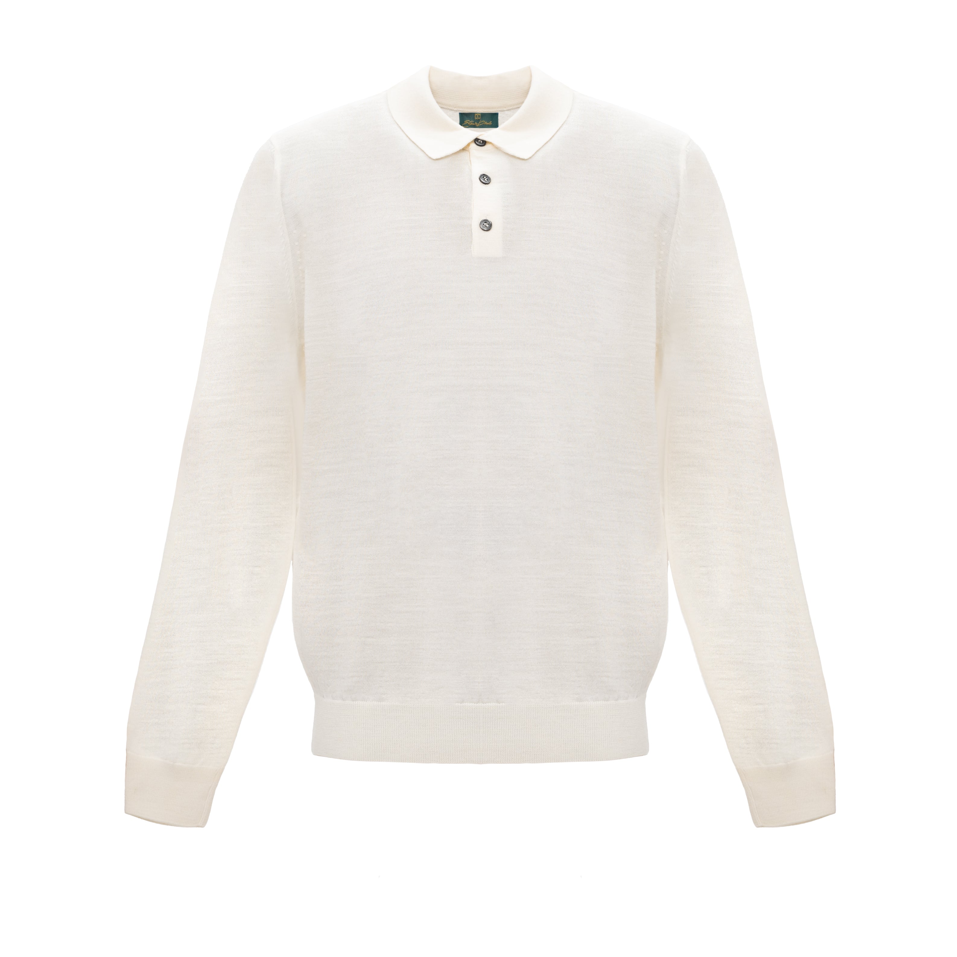 Knitted long-sleeve polo