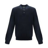 Knitted long-sleeve polo