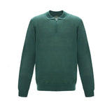 Knitted long-sleeve polo