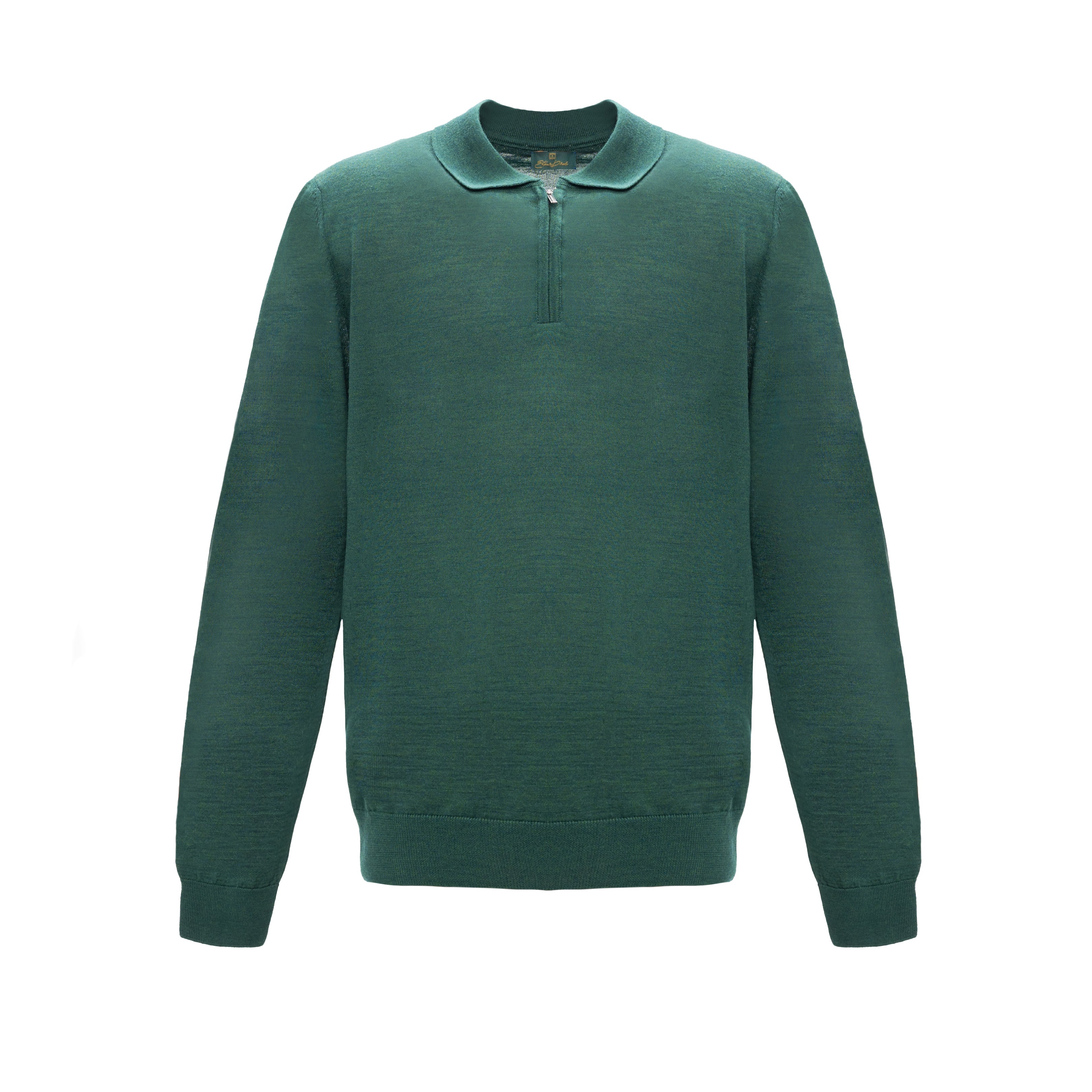 Knitted long-sleeve polo