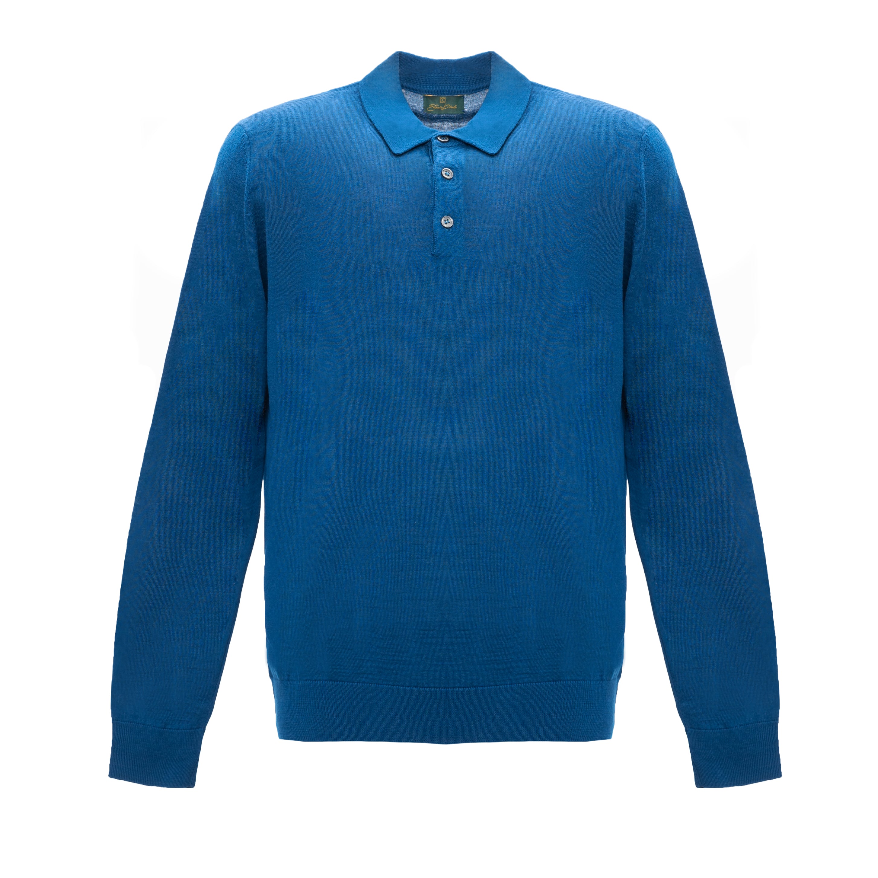 Knitted long-sleeve polo