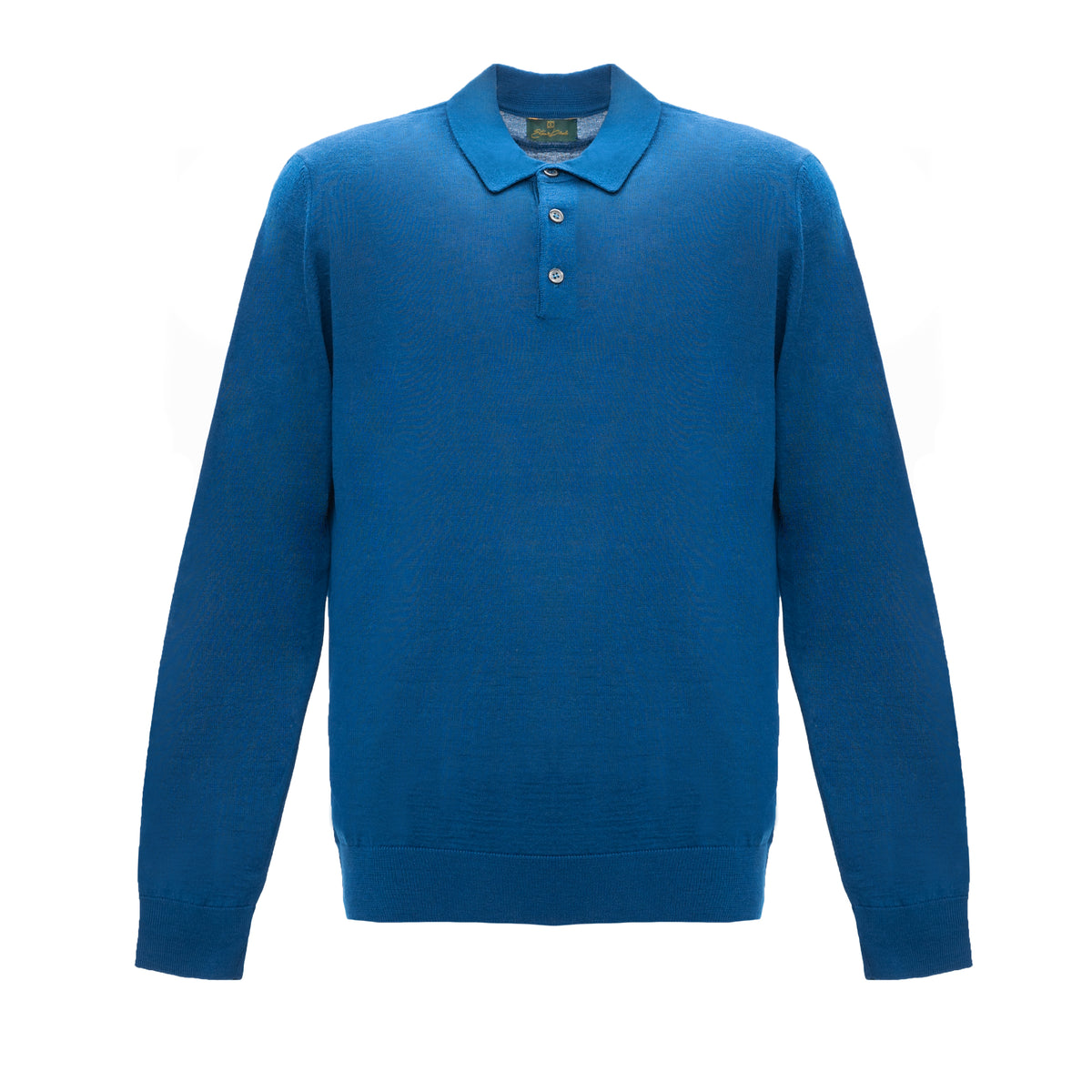Knitted long-sleeve polo