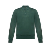 Knitted long-sleeve polo