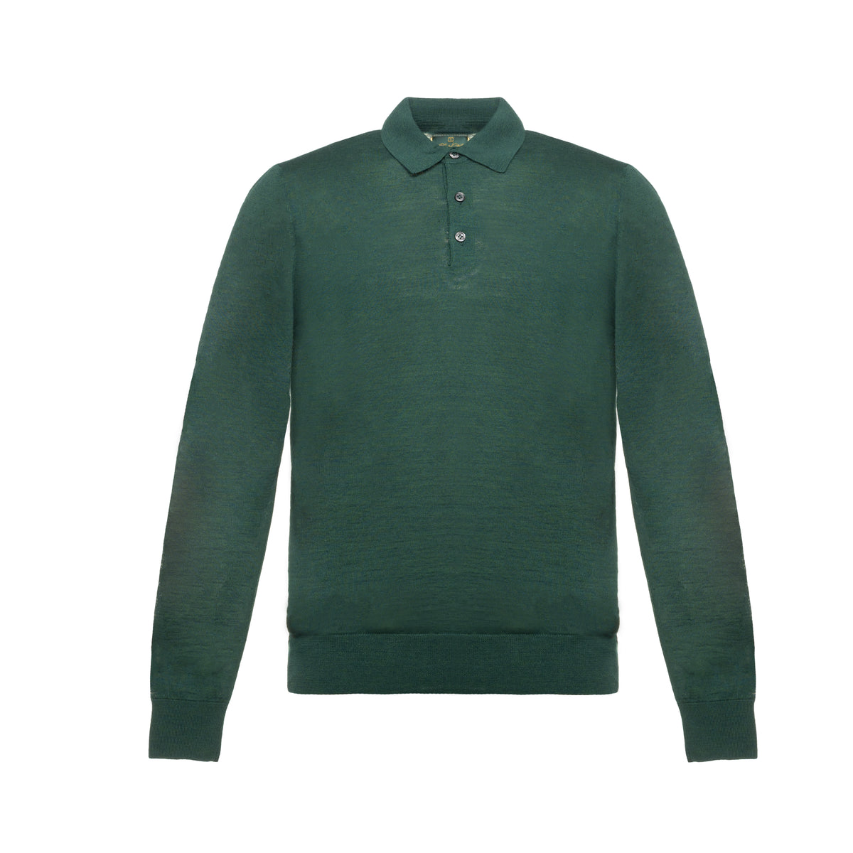 Knitted long-sleeve polo