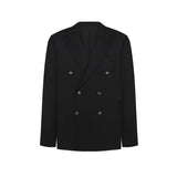Double Breasted Wool Black Blazer