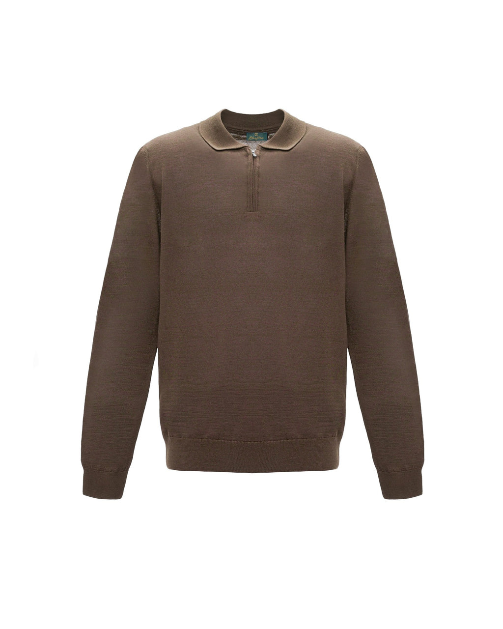 Knitted long-sleeve polo - product shot