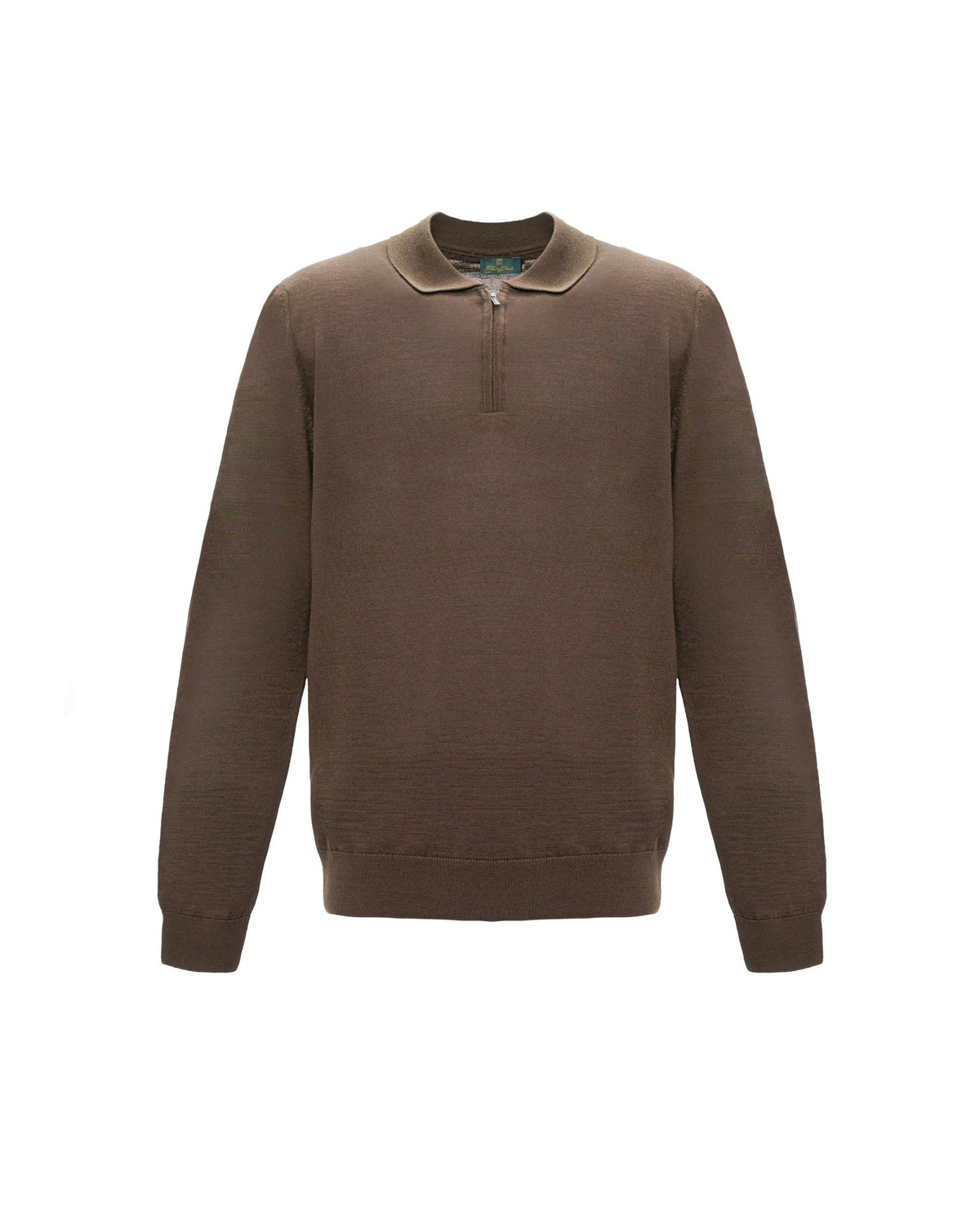 Knitted long-sleeve polo - product shot