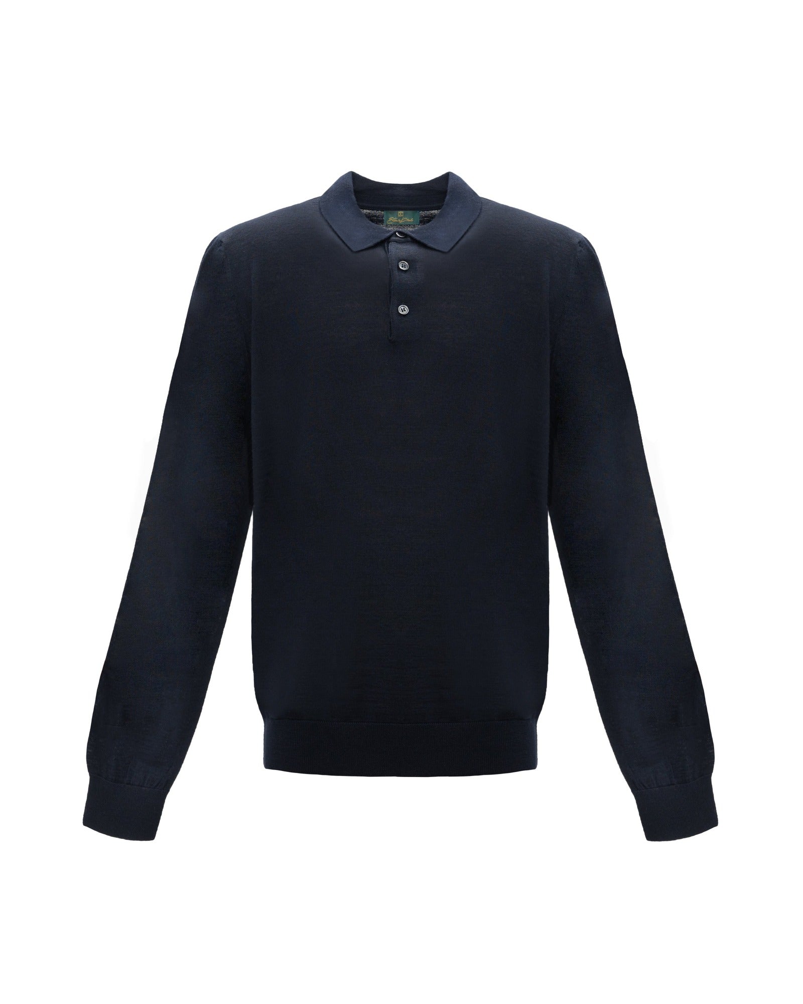 Knitted long-sleeve polo - product shot
