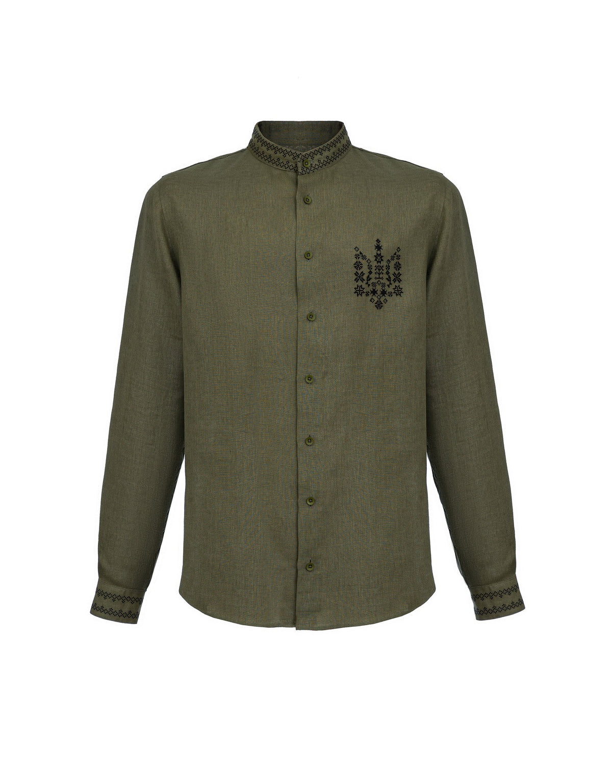 Shirt with embroidery "Ukrainian trident" - product shot