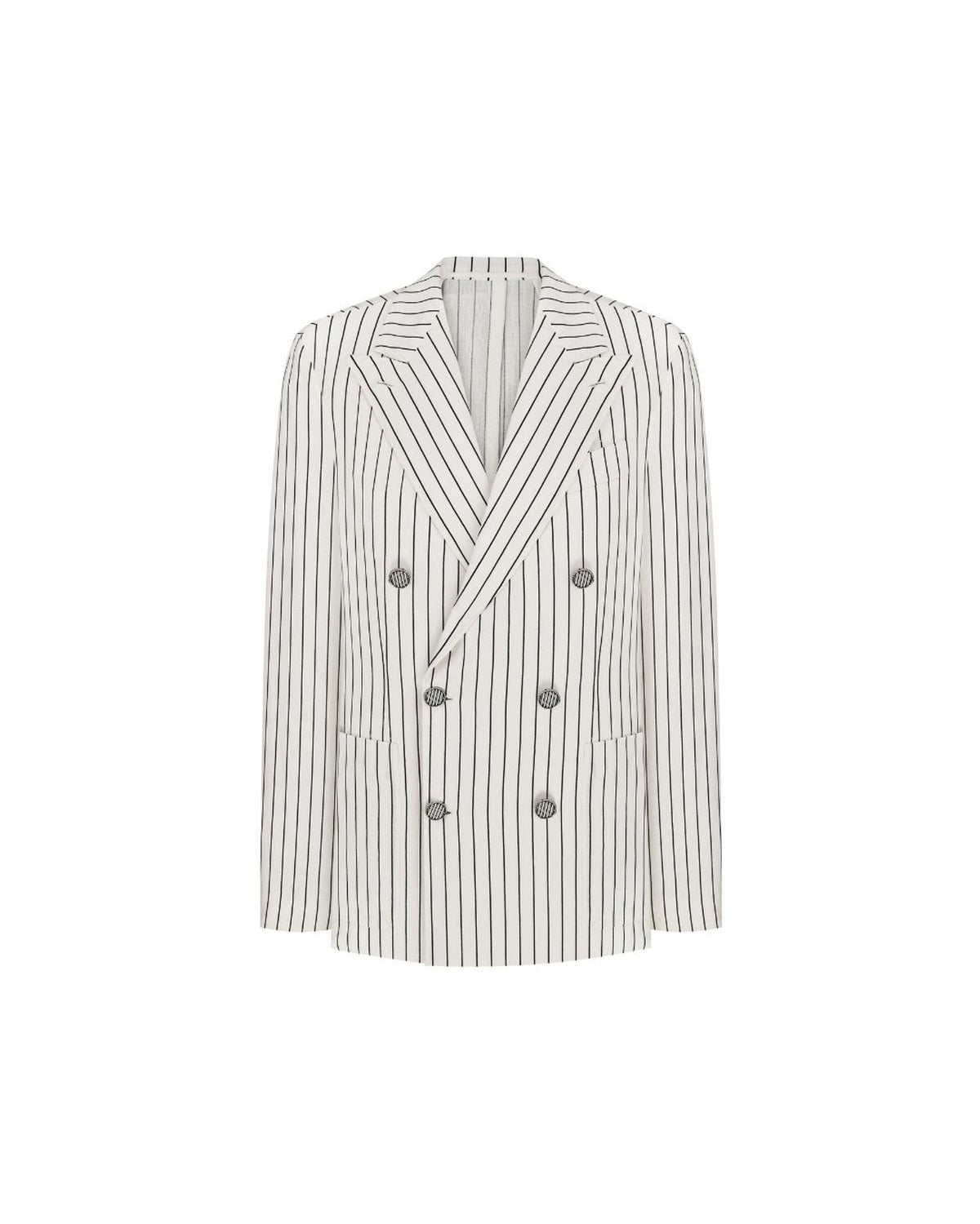 Linen double-breasted blazer - product shot