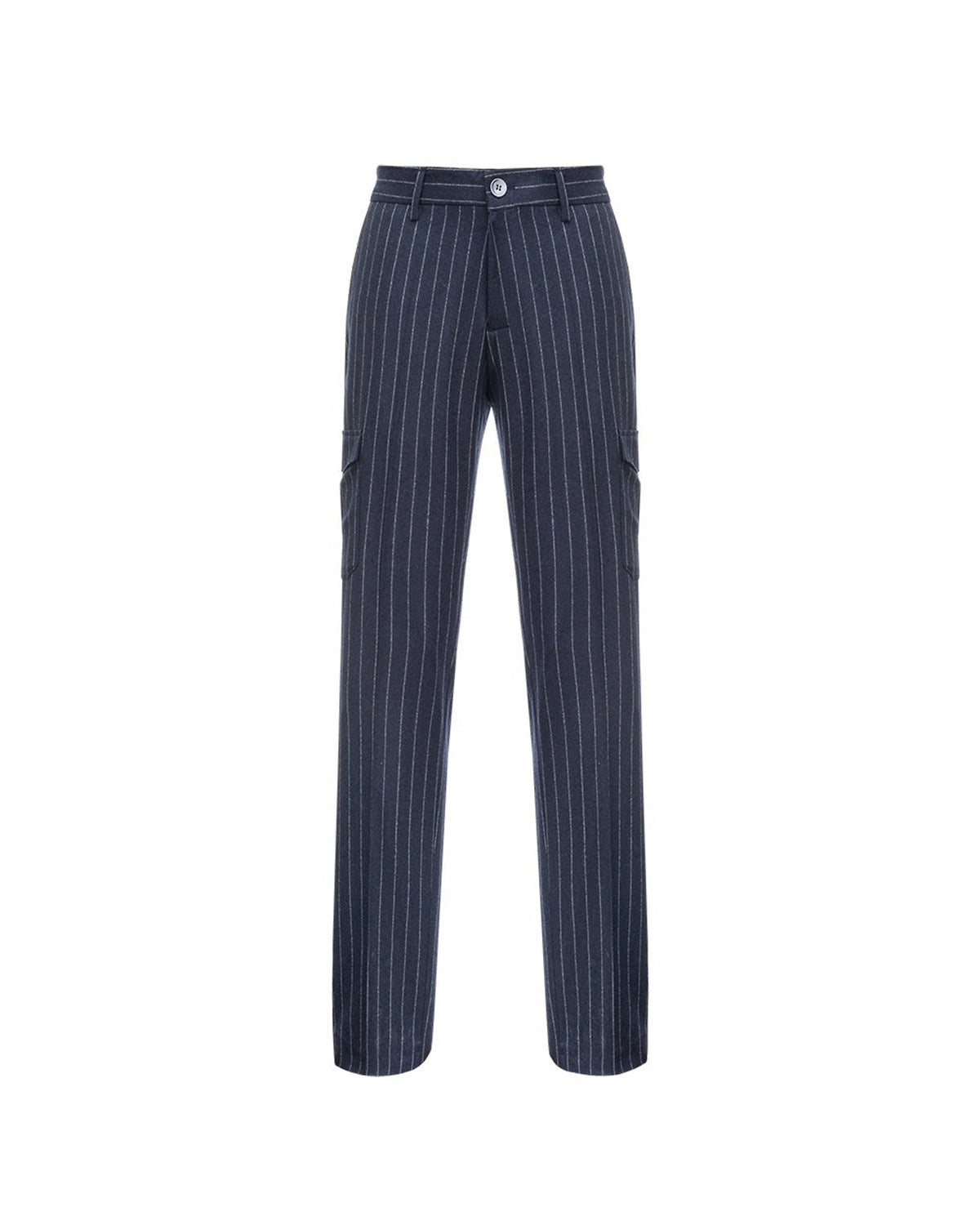 Pinstripe Wool Cargo Trouser - product shot